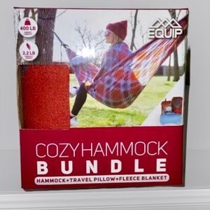 Equip Cozy Hammock Bundle With Hammock, Travel Pillow, Fleece Blanket, Carabiner